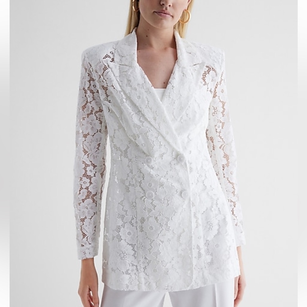 NWOT Express Double Breasted Lace Blazer